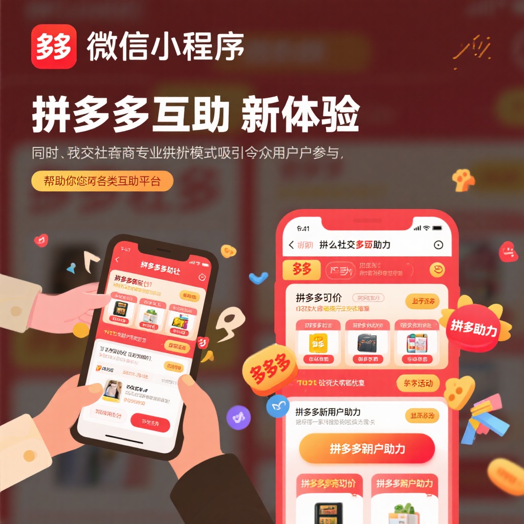 微信小程序助力社拼多多互助新体验真人助力高效便捷